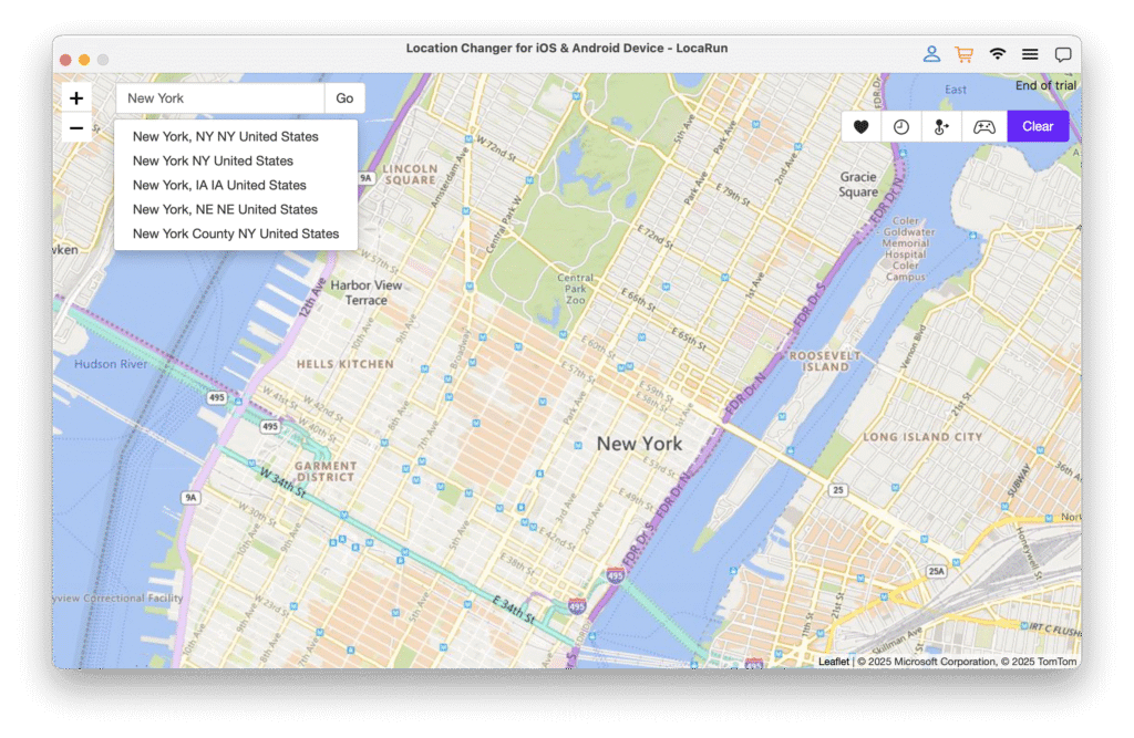 Select a Destination on the Map