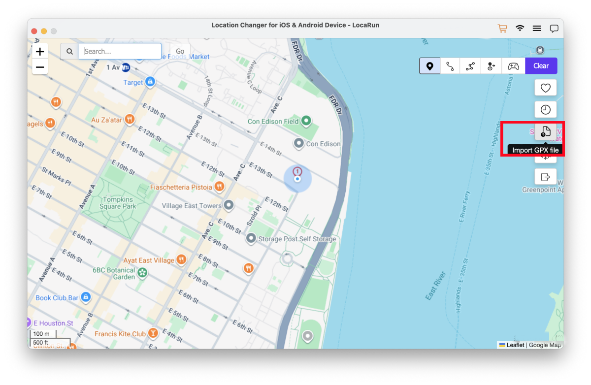 LocaRun import GPX file Mac