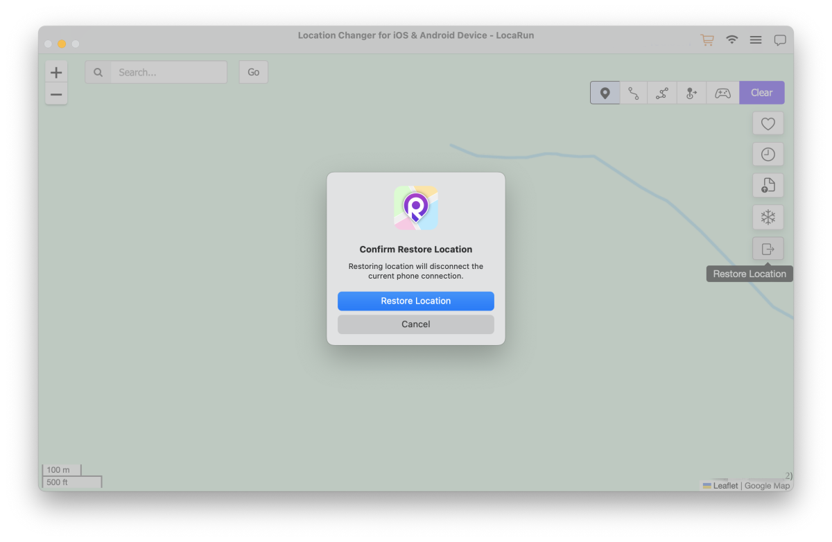 LocaRun restore location Mac
