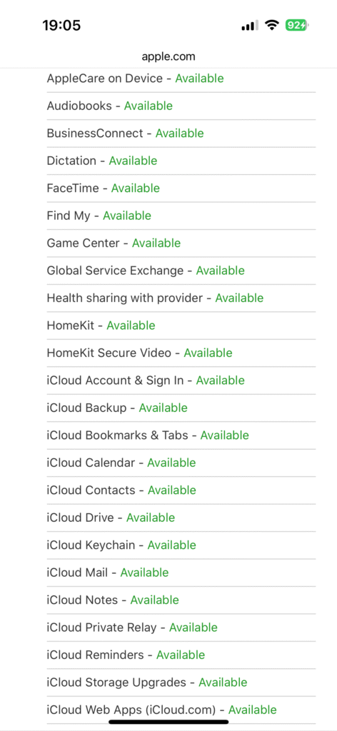 check Apple system status check Apple system status
