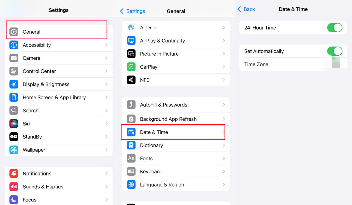 iPhone Date & Time settings iPhone Date & Time settings