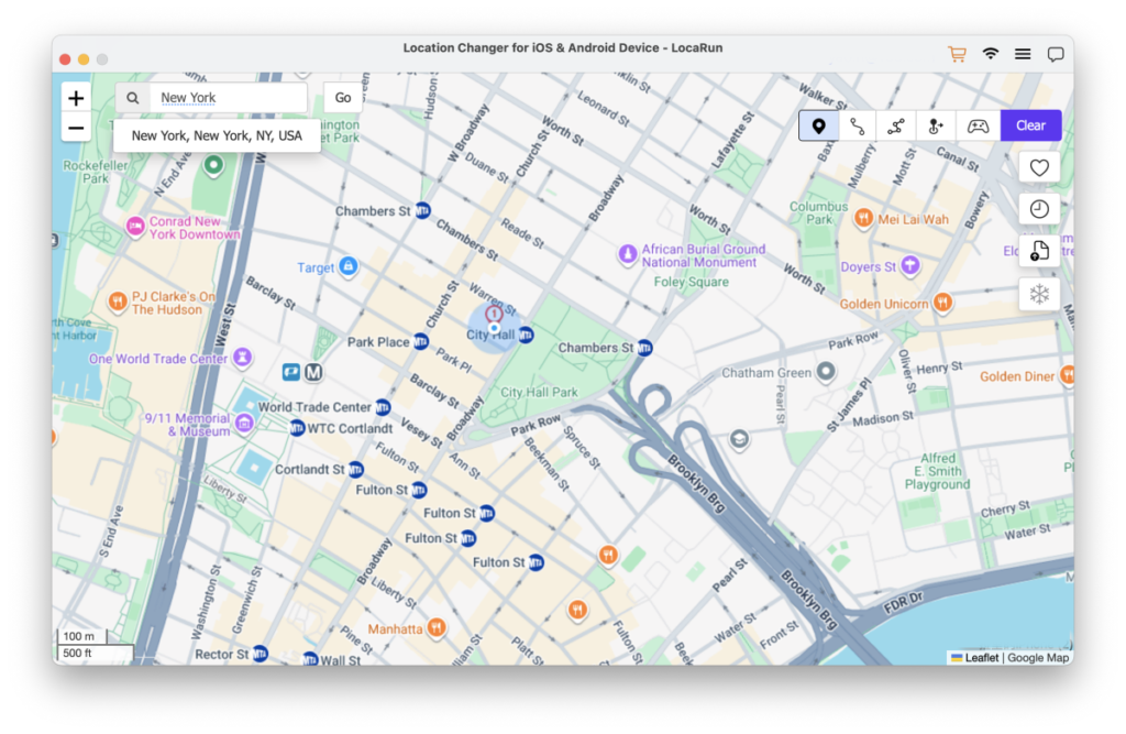 LocaRun select location mac