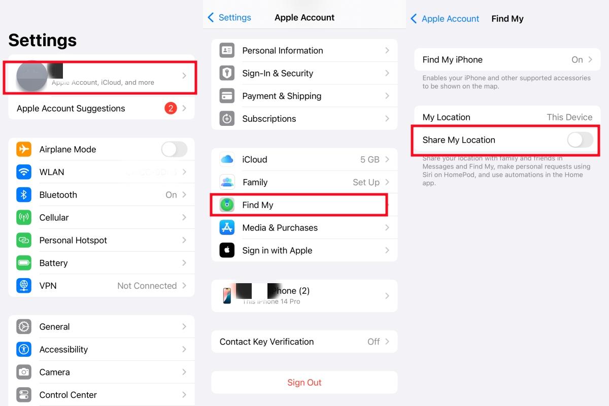 turn off iPhone Share My Location