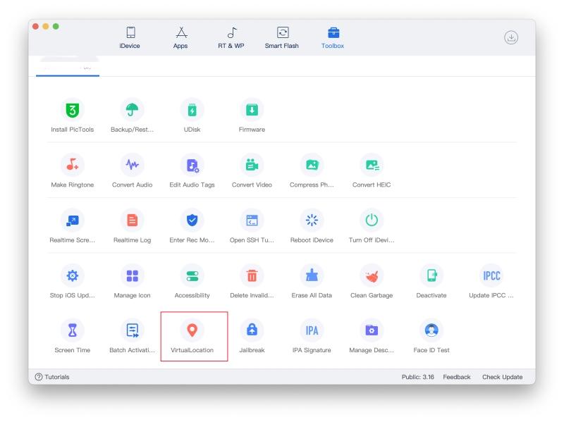 3uTools location spoof