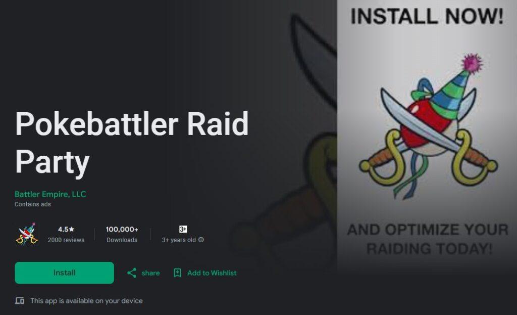 Pokebattler Raid Party