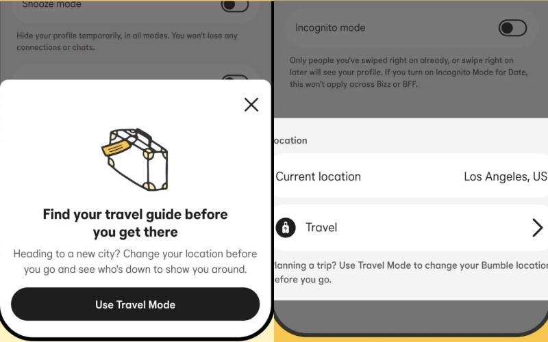 Bumble travel mode Bumble travel mode