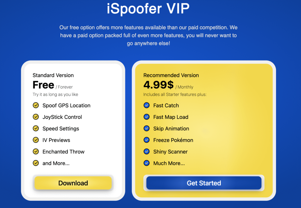 iSpoofer pricing