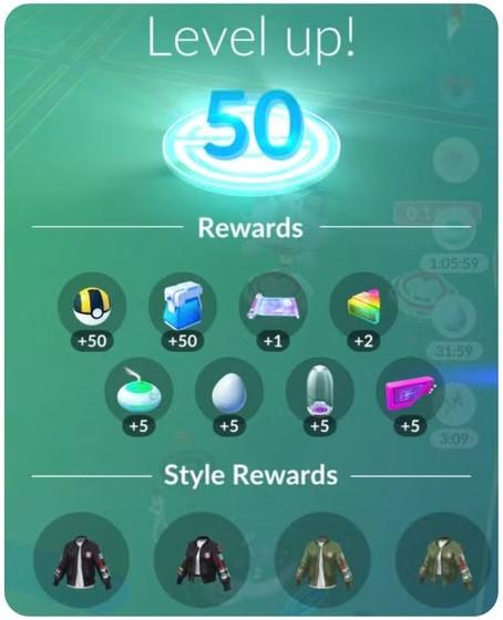 level up rewards pokemon go