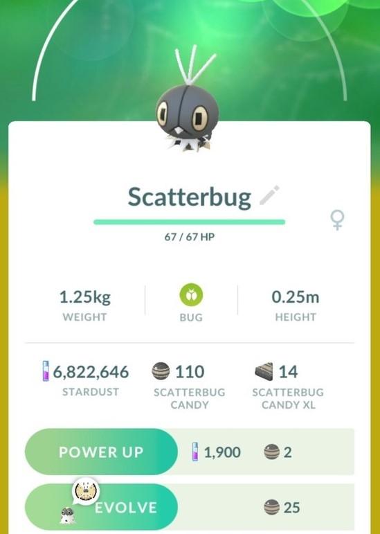 Evolve Scatterbug and Spewpa