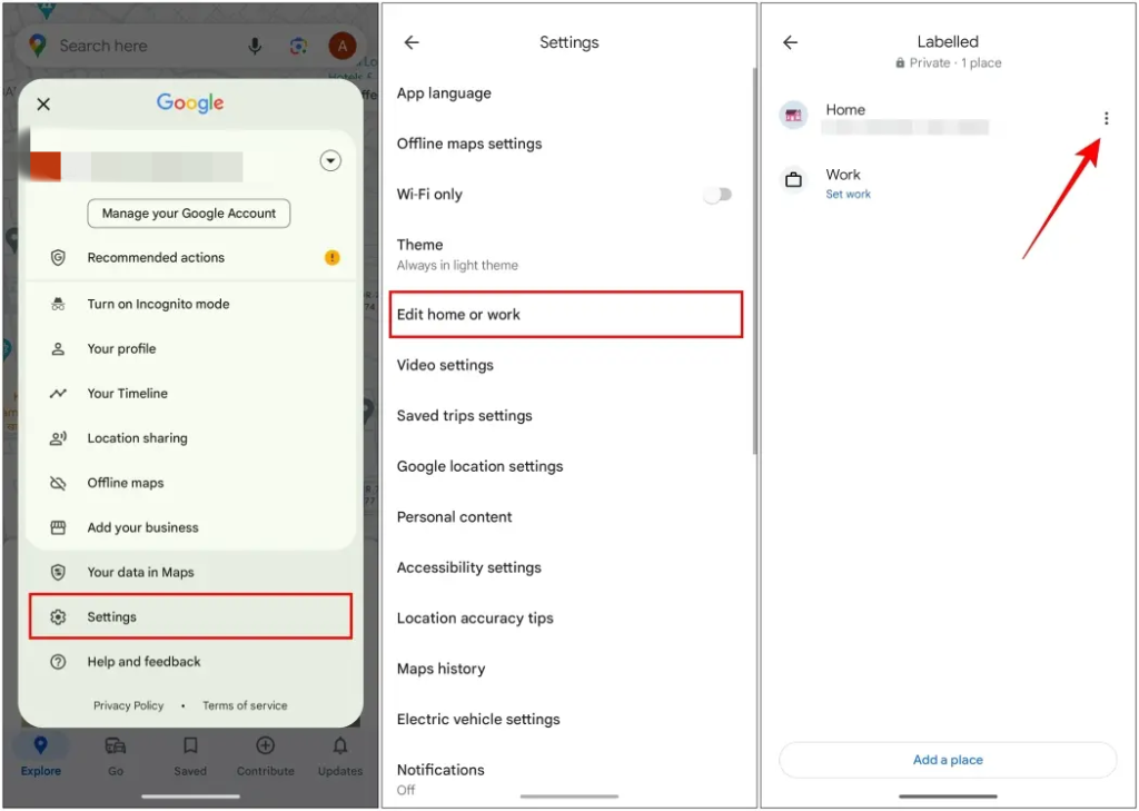 change home on Google Maps Android change home on Google Maps Android