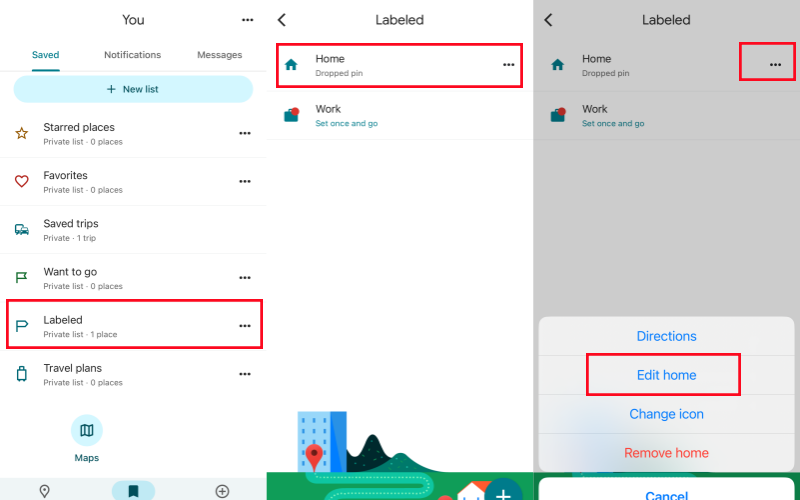 change home on Google Maps iOS change home on Google Maps iOS