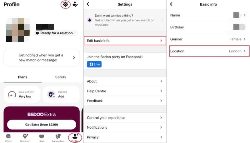 change location on Badoo app change location on Badoo app