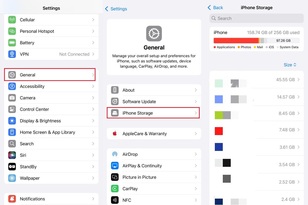 iPhone storage iPhone storage