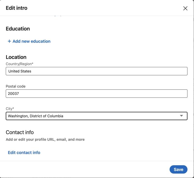LinkedIn change location LinkedIn change location