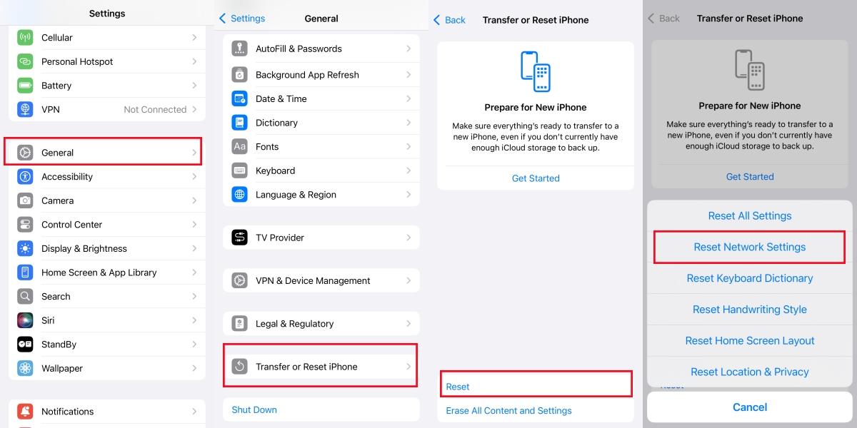 reset iPhone network settings reset iPhone network settings