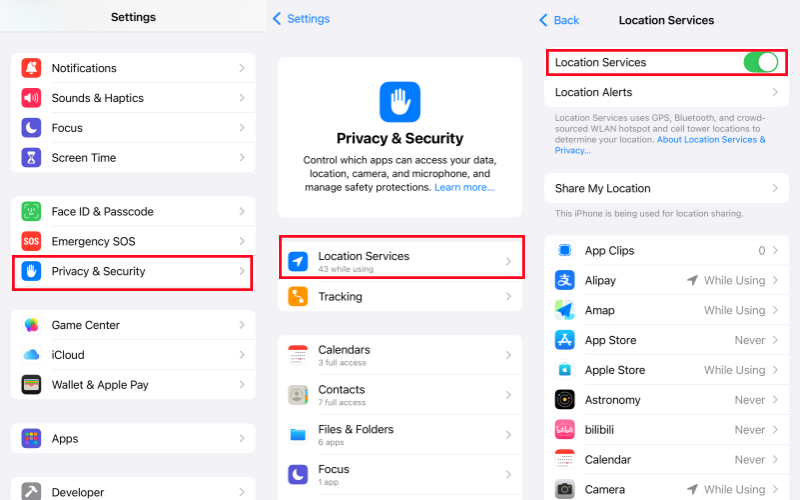 turn on location services turn on location services