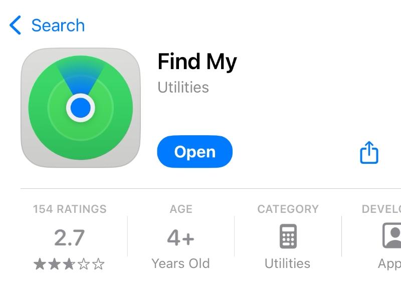 update Find My app