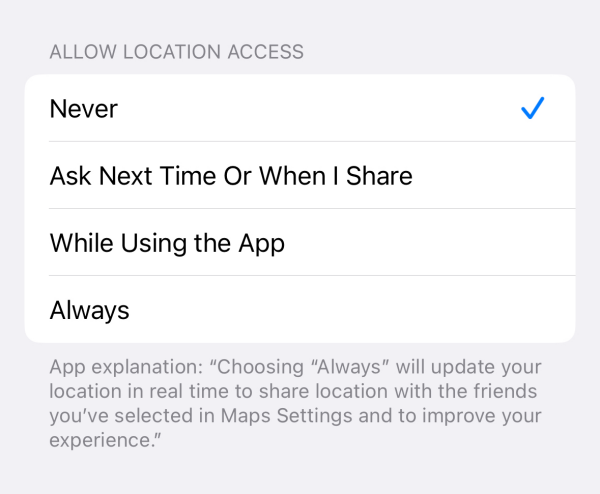 disable location services for Bumble