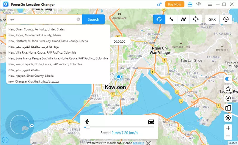 FonesGo Location Changer choose location FonesGo Location Changer choose location