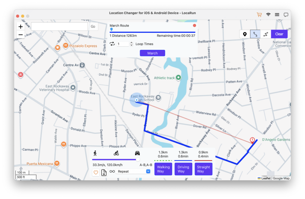 LocaRun change location in two-spot mode LocaRun change location in two-spot mode