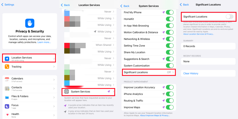 turn off iPhone system services